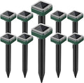 Mole Repellent Solar Powered, 10 Pack Gopher Repellent and Snake Repellent for Yard, Waterproof Ultrasonic Vibration Stakes for Outdoor Lawn Garden to Get Rid of Moles, Voles, Groundhogs, Rodents