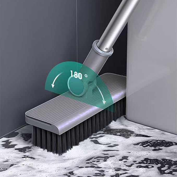 SDSM 4 in 1 Multifunctional Broom and Dustpan Combo Set, Heavy Duty Brooms with 52" Long Handle, with Squeegee and Cleaning Brush, for Clean Home Kitchen Bathroom Office, Sweeping indoor Outdoor Floor