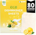 Dishy Eco-Friendly Dishwasher Detergent Sheets - 80 Loads | Plant-Based, Biodegradable & Plastic-Free | Alternative to Dishwasher Tablets | Fresh Lemon Scent