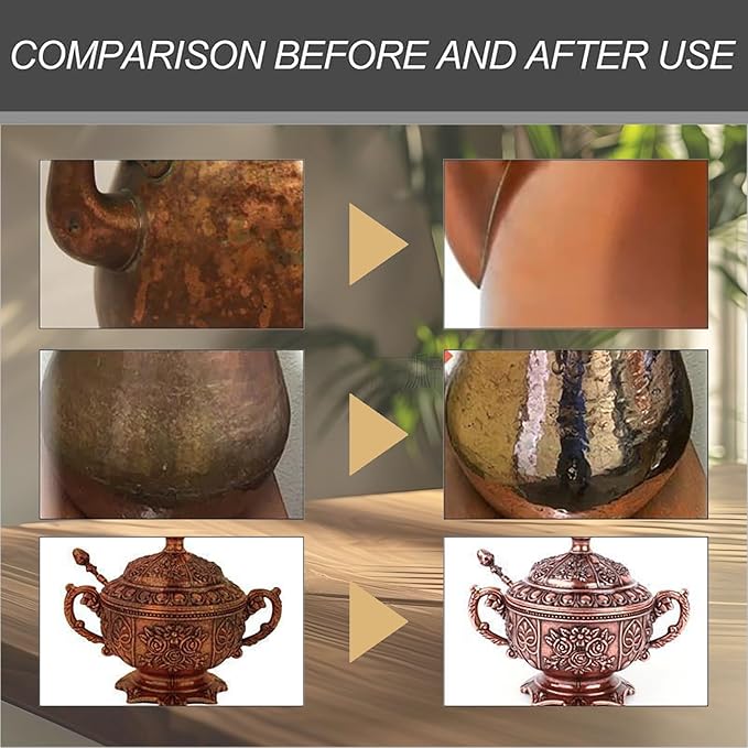 Truey Copper Pot Cleaner, Restores Shine & Removes Tarnish from Copper Wares, Multi-purpose Cleanser, Metal Polishing Compound detergent (60ml)