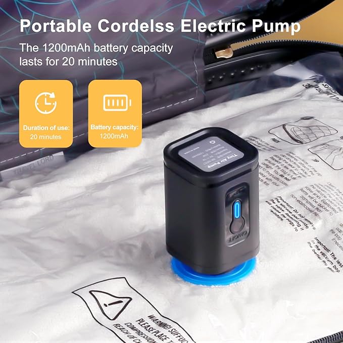 UPGOGO Travel Vacuum Bags with Portable Electric Pump (Combo 8 Pack)
