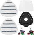 Triangule Flat Mop Replacement Pads, Spin Mop Pad Replacement, 2 Pack Mop Refill Pads, 1 Mop Base and 1 Scraper for Cleaning Floor, Wall, Ceiling, Easy to Replace