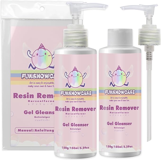 FUNSHOWCASE Resin Cleaner Epoxy Remover with Refill Set 10oz 300ml