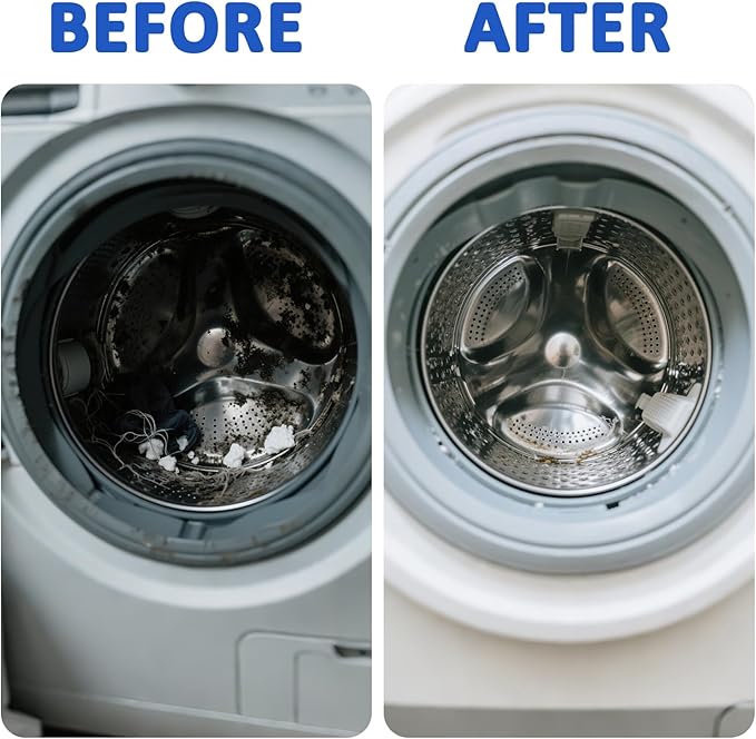 Premium Washing Machine Cleaner Tablets - Washer Machine Cleaner Tablets for Deep Clean & Deodorize, Fits Front Load & Top Load Washers, 12 Pieces Pack