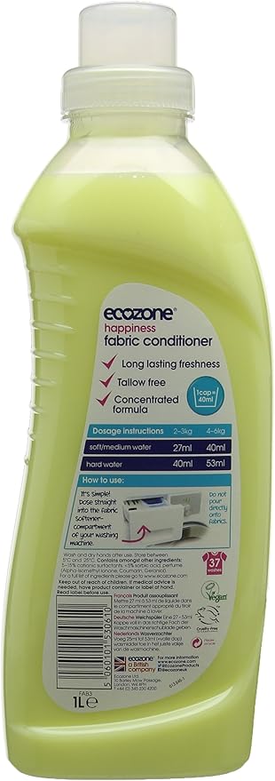 Ecozone Fabric Conditioner - Happiness 1Ltr