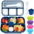 MaMix Bento Box Adult, Lunch Box Kids, Lunch Containers for Adults/Kids/Students,1300ML-4 Compartment Bento Box (blue)