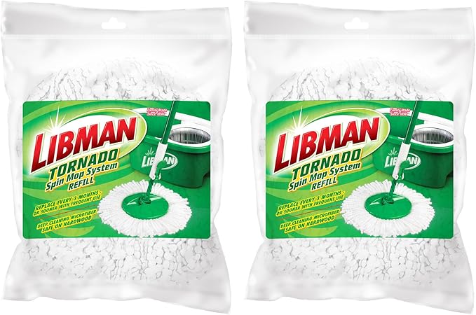 Libman Tornado Spin Mop Refills - Case of 2