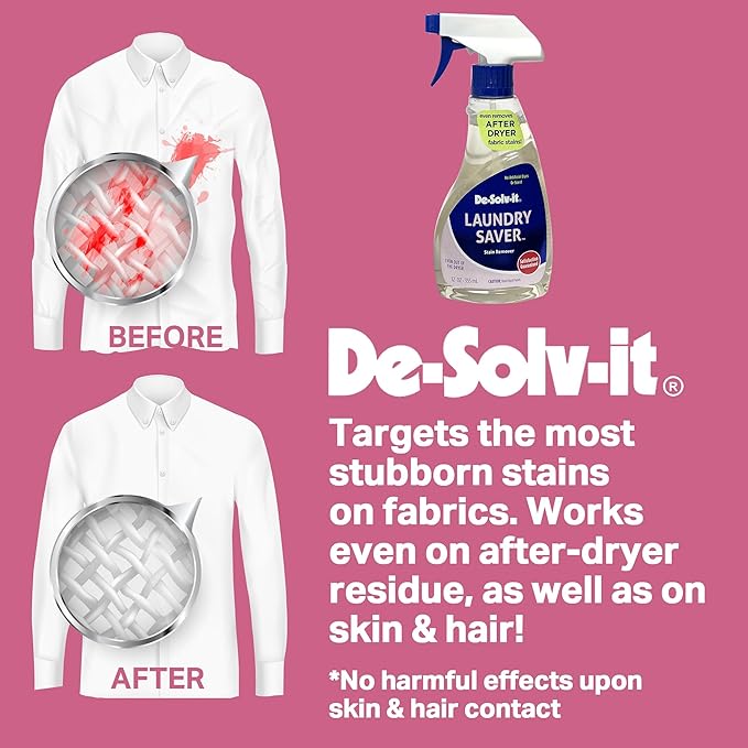 Orange-Sol De-Solv-It Laundry Saver, Instant Laundry Stain Removers, Spray and Wash Stain Remover, Powerful Spray Wash Formula, Hair & Skin-Safe, 12-Ounce