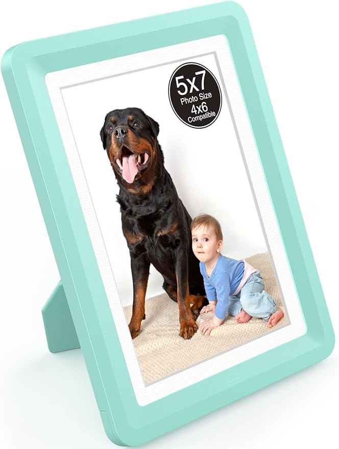 5x7 Picture Frame, Clear Acrylic Photo Frame with White Mat for 4x6 Photos, One-Piece Shatterproof Tool-Free Design, UV-Resistant Waterproof Tabletop Frame for Home Office Decor with 10-Year Warranty