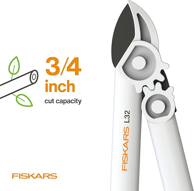 Fiskars PowerGear Lopper, Lightweight Anvil Garden Tool, White