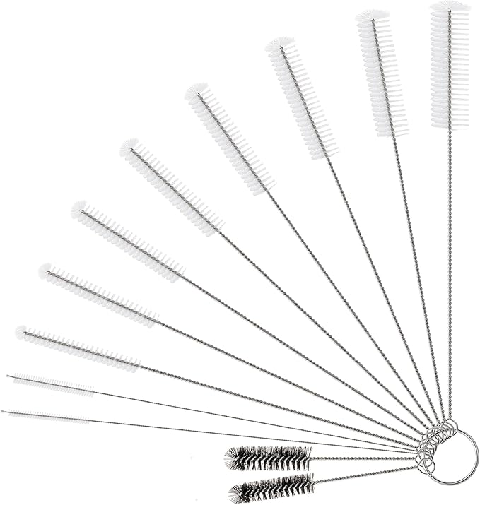 PeiTuSengJin12-Piece Straw Brush Set Includes 10 Different Diameter Brush Heads. Reusable Cleaning Brushes Suitable for Straws, Straw Cups, and All Types of Tubular Utensils.