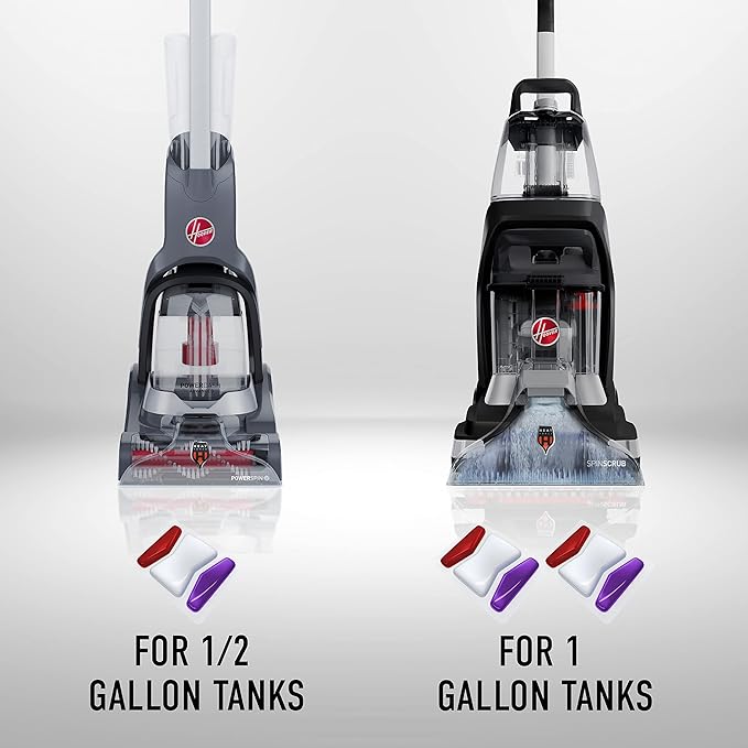 Hoover Paws & Claws Clean Packs, Sea Breeze Scent, Pre-Measured Concentrated Pack Solution, Tackles Tough Pet Messes & Stains, Pair Full Size Carpet Cleaning Machines