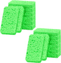 12 - Pack Non-Scratch Scrub Sponges - Sponges for Dishes and Washing Dishes, Cleaning Sponges for Kitchen Home Bathroom Cars, Funny Cut-Outs DIY for Kids (Green)