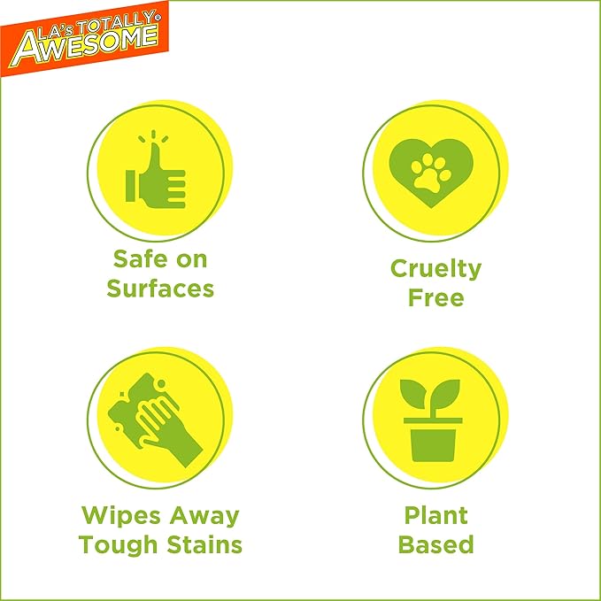La's Totally Awesome Daily Kitchen Cleaner Spray, For Sink, Cooktop, Oven and more, Plant-Derived Formula, 32 Fl Oz (Pack of 6)