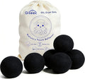 Wool Dryer Balls 6-Pack XL - Natural Reusable Laundry Fabric Softener, Reduces Wrinkles & Drying Time, Hypoallergenic, Leaves Fabrics Naturally Soft and Fluffy (Black)