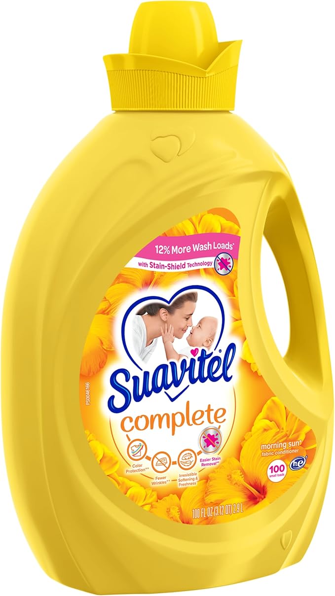 Suavitel Complete Liquid Fabric Conditioner, Laundry Fabric Softener with Fabric Protection Technology, Morning Sun, 100 fl oz, Enough Liquid For 100 Small Loads