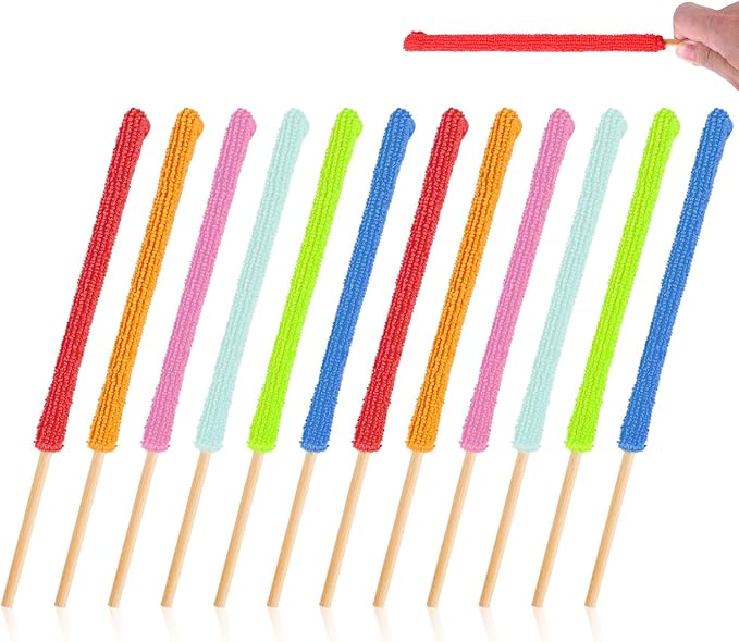 15 PCS Microfiber Detail Duster Sticks, Mini Duster Crevice Cleaning Tool Car Air Vent Cleaner for Home Air Vent Window The Smallest Spaces