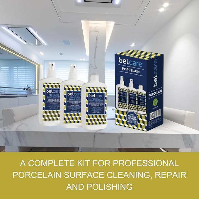 Porcelain Surface Care Kit | Cleaner, Repairer & Polisher for Kitchen Sinks, Countertops, Bathroom Vanities and Other Porcelain Surfaces