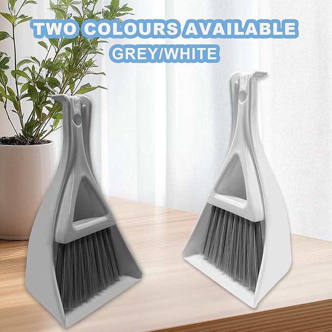 Dust Pan Broom Brush Dustpan -Mini Broom and Dustpan Combo Set, Handheld Sweeper Cleaning for Tables, Keyboards, Guinea Pig Cage, and Cat Litter, etc. (Grey)