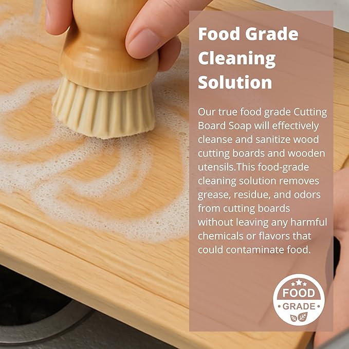 Specialist Board Cutting Board Soap by the Block & Board Company | Food Grade Finishing Wax for Wood, & Butcher Block, and Countertop | Preserves Wood | Food Grade Cleaning Solution | 8.5oz/250ml