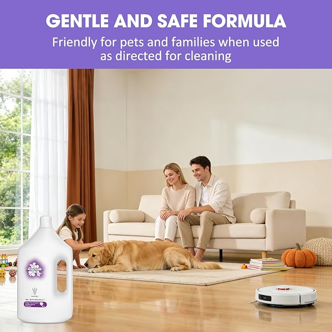 82 FL OZ/2.42 L Lavender Scented Floor Cleaning Solution Compatible with Ecovacs X1/X2/X5/X9/X11/T20/T30/T80/N20/N30 Series and all other Robot Vacuum, Deep Deodorization Free Stain Busting Residue