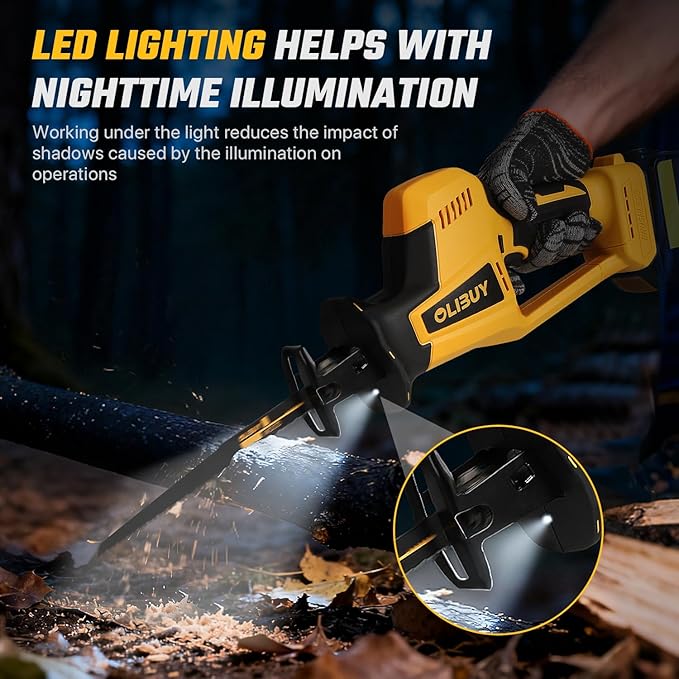 Reciprocating Saw for Dw 20V Battery,【Battery Not Included】,Cordless Sawzall with 8 Blades,0-3000SPM Variable Speed, Cordless Reciprocating Saws for Wood/Metal/PVC Cutting