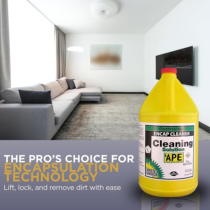 Pro’s Choice Smartcap Cleaning Solution, Advanced Soil-Resistant Carpet and Upholstery Stain Remover with Encapsulation Technology, Spot Cleaner Concentrated Formula and Stain Removal, 1 Gallon