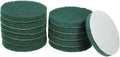 HARFINGTON 12pcs Scrubber Scouring Pads 180 Grits 5 Inch Drill Power Brush Hoop and Loop Surface Conditioning Disc Drill Scuffing Disc Scrub Pads for Home Kitchen Cleaning, Green