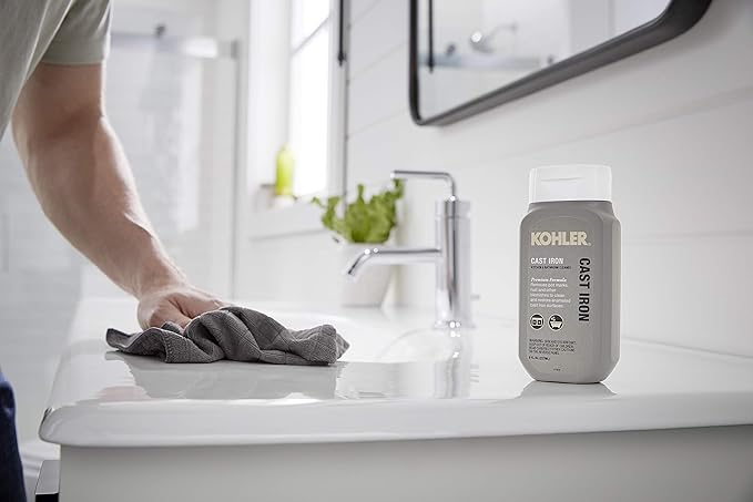 KOHLER K-23725-NA Cast Iron Cleaner, For Kitchen and Bathroom, 8 oz Bottle, Non-abrasive Cream-based Cleaner (Pack of 2)