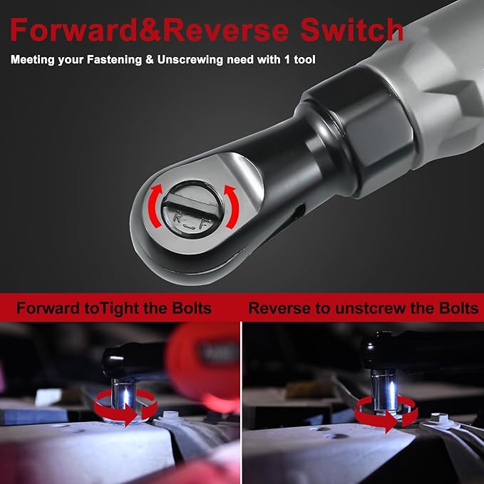 AOBEN 21V 1/2" Cordless Ratchet Wrench Kit-74 Ft-lbs Brushless Electric Power Ratchet with Variable Speed, 2X2000mAh Lithium-Ion Battery, Charger, 8 Sockets, 1/4" & 3/8" Adaptors, 3" Extension Bar