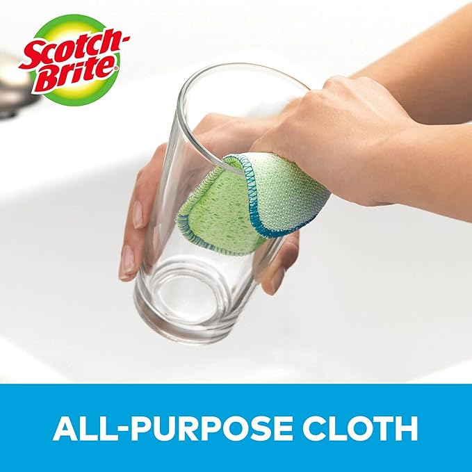 Scotch-Brite Dobie Sponge Cloths | Scrub & Wipe | Non-Scratch | Absorbent | 2 Pack