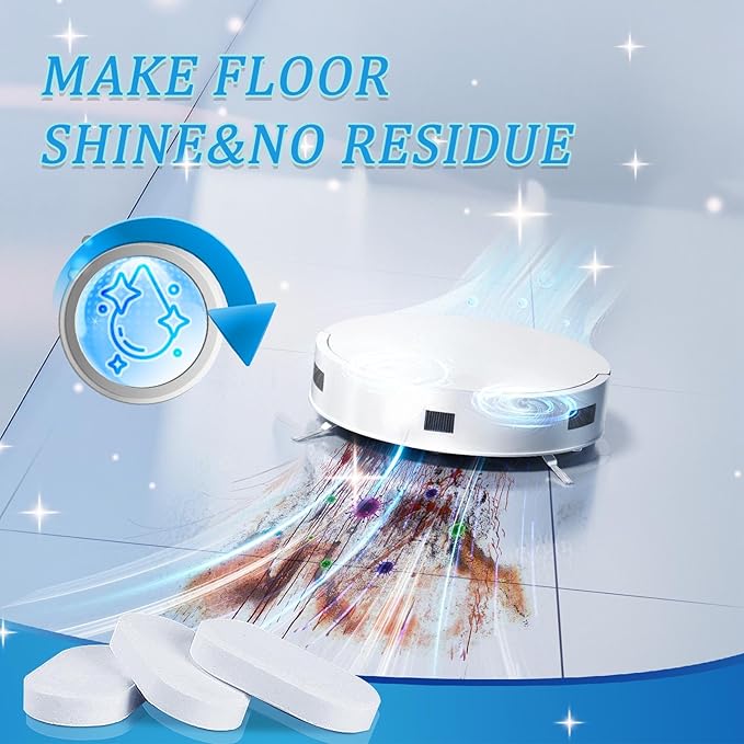 Floor Cleaning Solution Tablet,Compatible with Tineco, Deep Cleans for Multiple Hard Floors, Suitable With All Robot Vacuums with Mopping and Cordless Wet/Dry Vacuum Mop Cleaner-60 Pack,Orange Scent