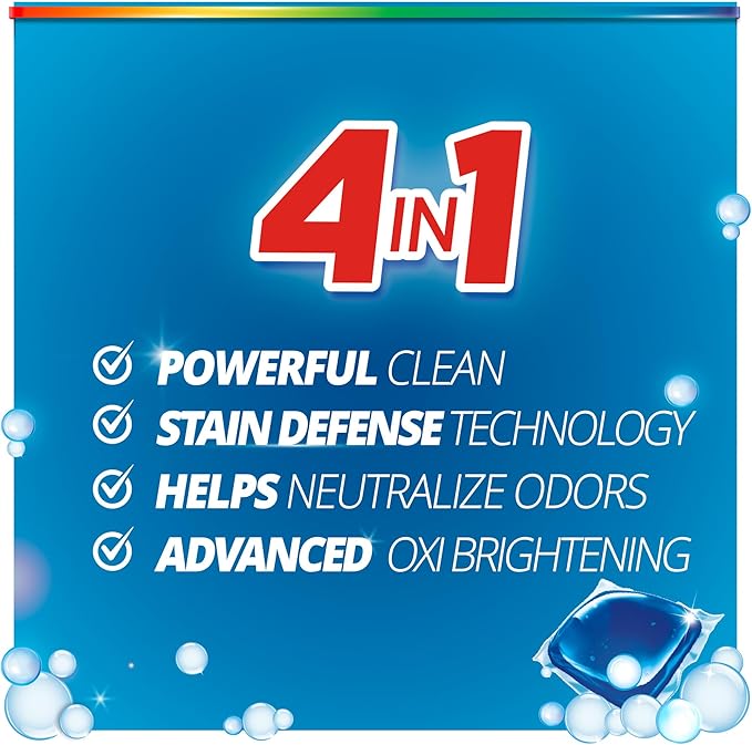 Purex Advanced Oxi with Odor Fighter Laundry Detergent Pacs, Oxi Power, 56 count, Pre Measured Pacs