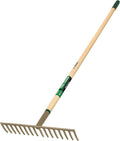 Truper 31383 Tru Tough Level Head Rake, 16 Teeth, Wood Handle, 60-Inch