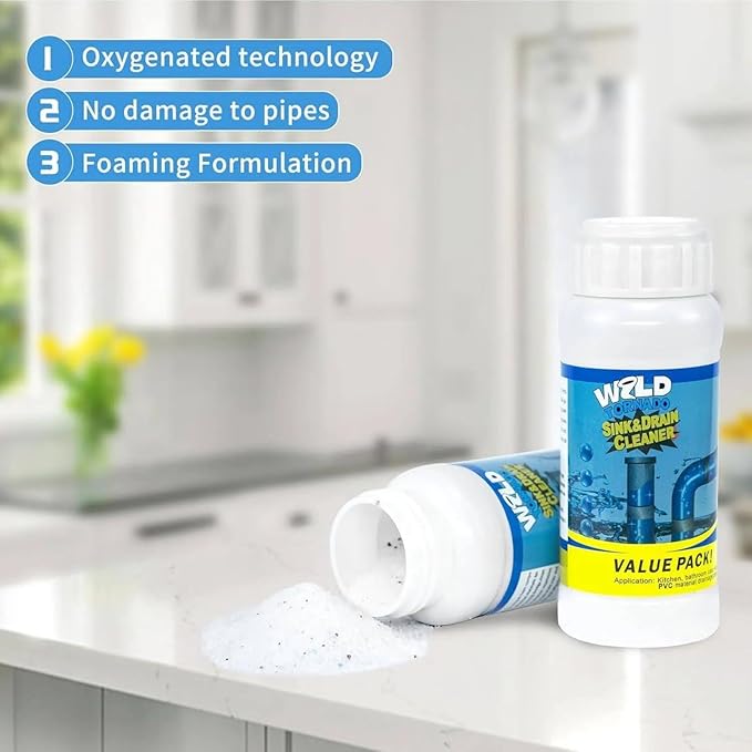 2026 New Wild Tornado Drain Cleaner, Toilet Clogged Drain Solution, Drains Foam Cleaners, for Kitchen Toilet Pipeline Quick Cleaning Tool (1PC)
