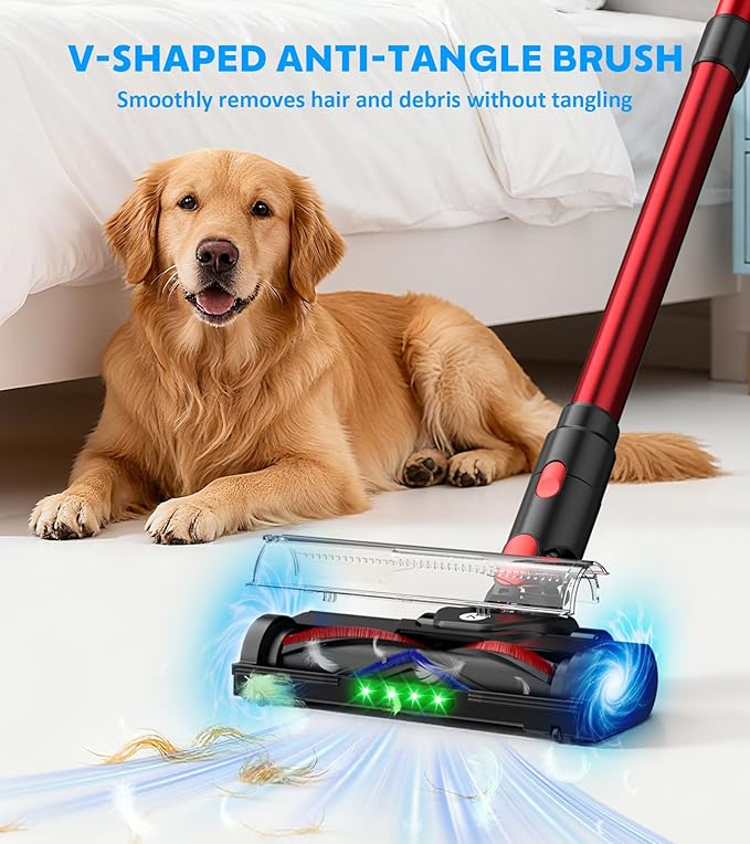 KTTLDRN Cordless Vacuum Cleaner, 600W 50KPA Powerful Stick Vacuum with OLED Smart Display, 70Mins Runtime, Self-Standing & 1.8L Dust Cup, Vacuum Cleaners for Home/Hardwood Floor/Carpet/Pet Hair