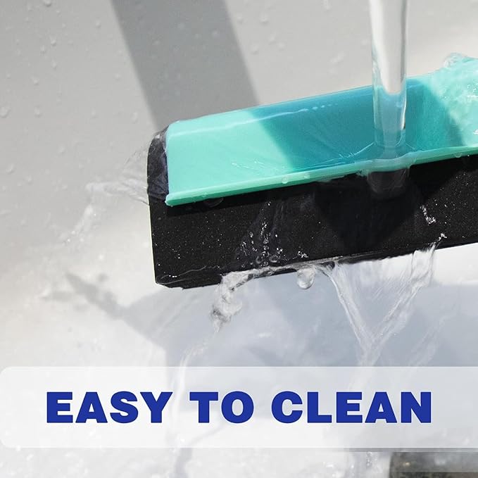 18" Floor Squeegee with 43" Adjustable Aluminum Handle Light Duty Magic Broom for Floor,Garage Courtyard Shower Bathroom Floor Marble Glass Tile Water Foam Cleaning