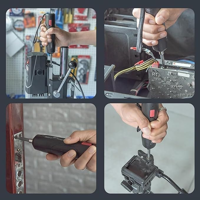 Cordless Electric Screwdriver, Rechargeable Mini Power Screwdriver Kit with Bits, Portable Electric Drill Driver for Home Repair, DIY