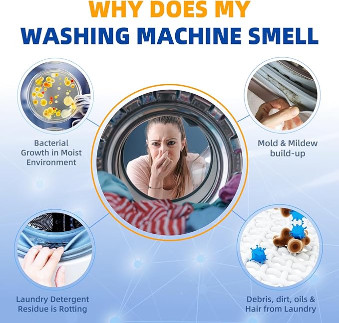 Washing Machine Cleaner Tablets 8 Pack - Washer Machine Cleaner Tablets for Top Loader