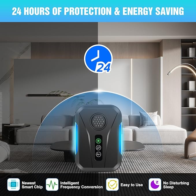 Upgraded Ultrasonic Repellent Plug in Indoor Pest Control Repellent for Mouse, Bugs, Spiders, Rodent, Roaches, Ant, Flea,Mosquito Repellent 3 Mode Switching, 6 Packs