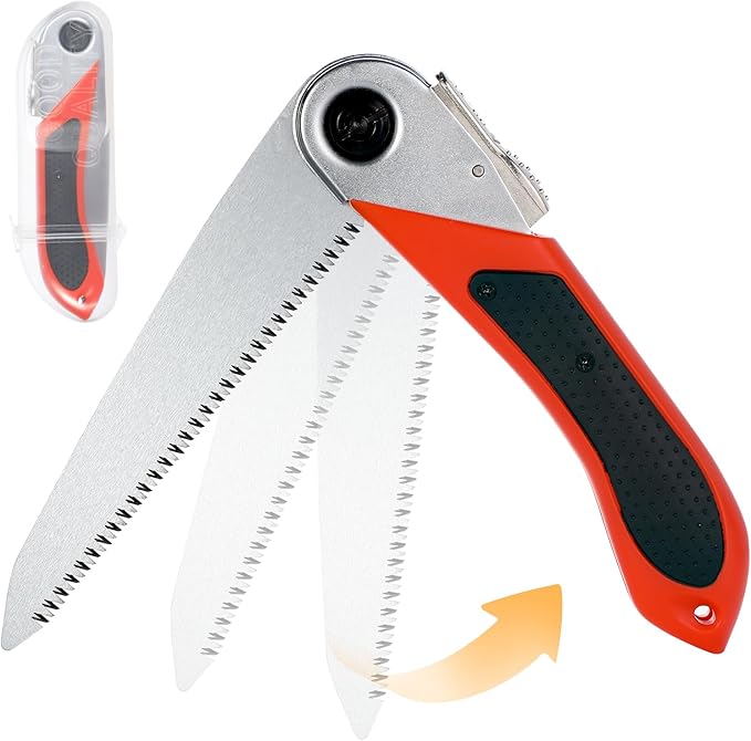 Toolux 5.9 Inch Folding Saw, SK-5 Steel Pocket Hand Saw for Wood, Hunting and Camping, Pruning Saw for Cutting Branches and Tree Limbs on Backpacking & Bushcraft Trips, With Carry Case
