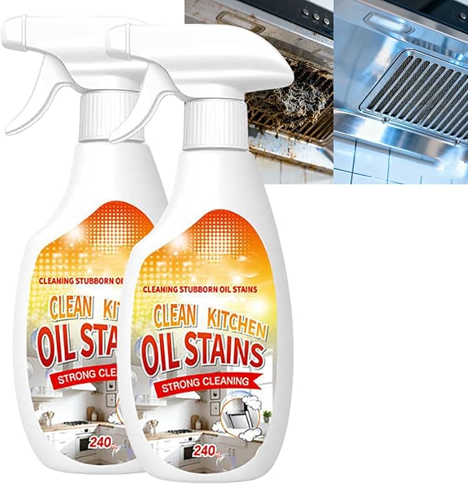 FIELL Heavy-Duty Kitchen Degreaser Foam Cleaner,Clean Kitchens Up Kitchen Oil Stains spray,Heavy Oil Stain Cleaner Kitchens,Multi Functiona Foam Cleaners Spray (2PC)
