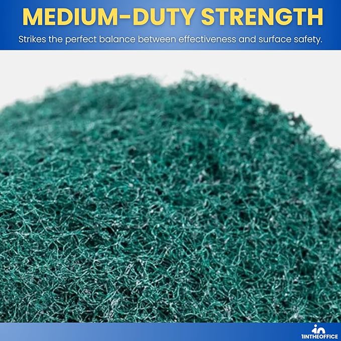 Green Scouring Pads, Non-Scratch Dish Scrub Pads, Heavy Duty Cleaning Pads for Kitchen, Dishes, Pots, Pans, Grills, 3.5" x 3.5", 20 Pack