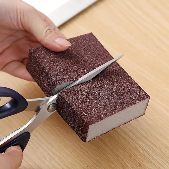 6 PCS Emery Sponge Brush Scrub Household Cleaning Tools Silicon Carbide Sponge Dish Bathroom Cleaning Pads