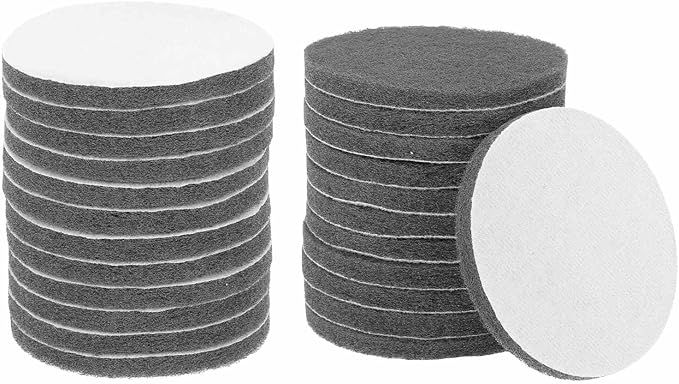 HARFINGTON 24pcs Scrubber Scouring Pads 1200 Grits 5 Inch Drill Power Brush Hoop and Loop Surface Conditioning Disc Drill Scuffing Disc Scrub Pads for Home Kitchen Cleaning, Light Gray