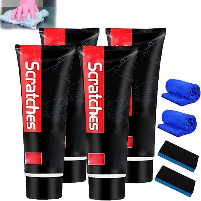 RJDJ Scratch Free Stove Top Scratch Remover, Cooktop Heavy Duty Cleaner And Polish, Glass Ceramic Stove Top Cleaner, Multipurpose Cooktop Cleaner for Household (4PC)