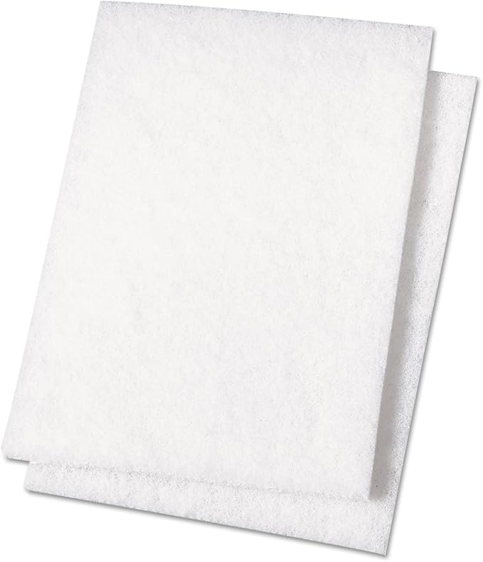 Boardwalk 198 Light Duty Scour Pad, White, 6 X 9, 20/carton