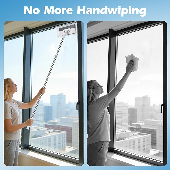 Mini Sweeper Mop,Masthome Reusable Clamp Mop with 50 " Stainless Steel Handle,1 Second Installation,Compatible with Swiffer Pads,Flat Dust Mops for House Wall, Windows, Corners - 1 Sweeping Cloth