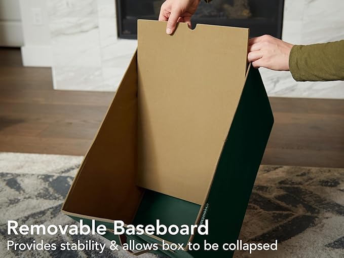 Covermates Keepsakes - Storage Box - Heavy Duty Polyester - Reinforced Handles - ID Window - Indoor Storage - Closet Storage, Green