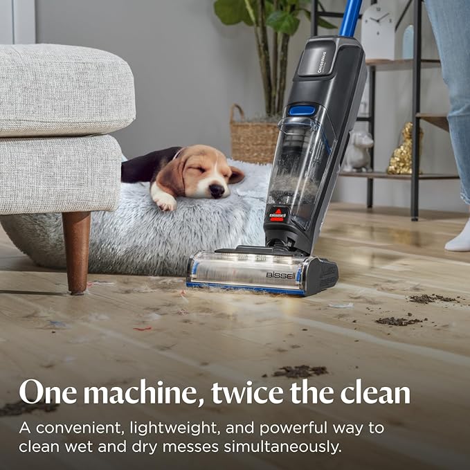 Bissell CrossWave OmniFind Cordless Wet Dry Vacuum Mop with FurFinder Headlights, All-in-One Floor Cleaner with Powerful Suction for Hard Floors and Rugs, 3967F